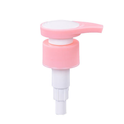 ねじロックが付いているピンクの白い24mmの夜明けの皿の石鹸ポンプ
